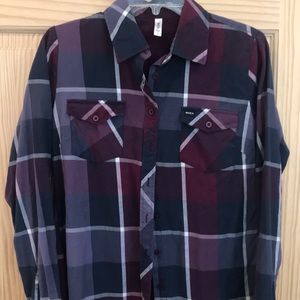 RVCA purple & blue soft flannel size small